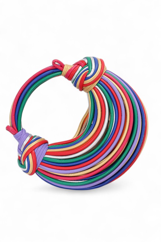 Faux Leather String Rope Top Handle Swing Bag - steven wick