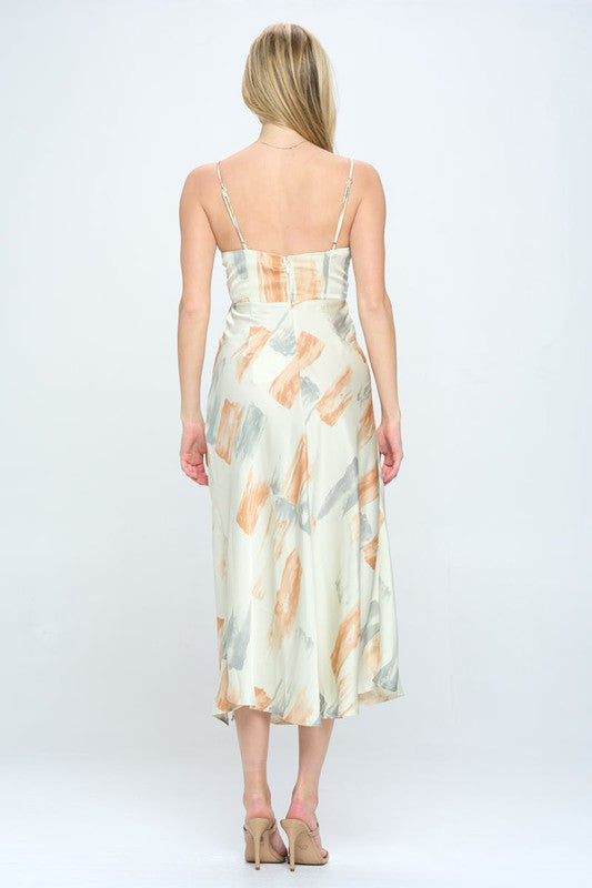 Paint Stroke Midi Slip Dress - steven wick