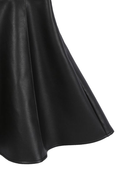 Black Vegan Leather Bustier Mini Dress - steven wick