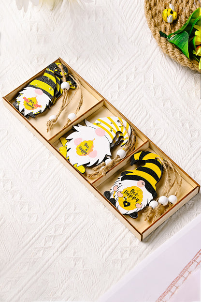 3-Pack Bee Wood Gnome Ornaments - steven wick