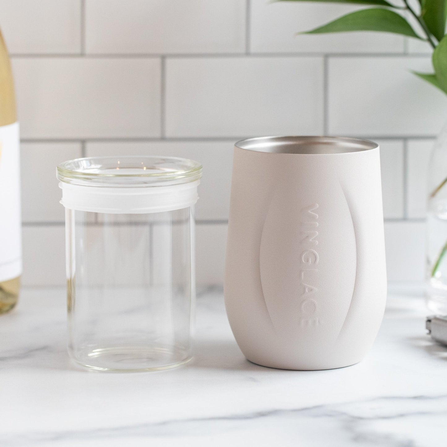 Glass Lined Wine Glass