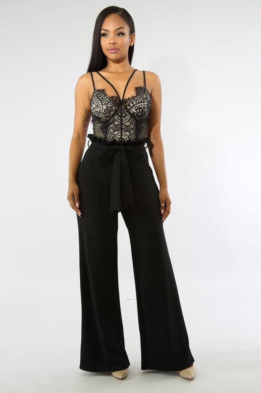 Women's Black Palazzo Wide-Leg Pant - steven wick