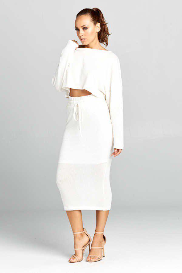 Kourtney Off White Knit Two Piece Set - steven wick
