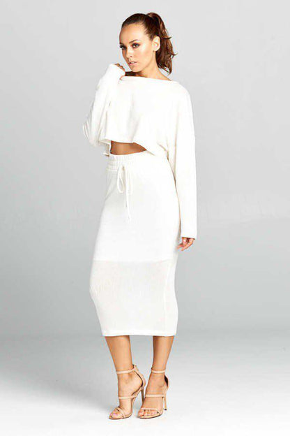 Kourtney Off White Knit Two Piece Set - steven wick