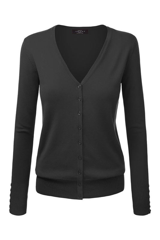 Long Sleeve Button Down Classic Knit Cardigan - steven wick