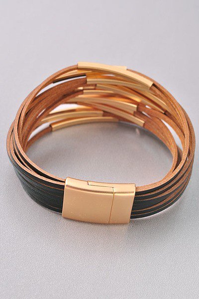 Gold Multi Row Magnetic Bracelet - steven wick