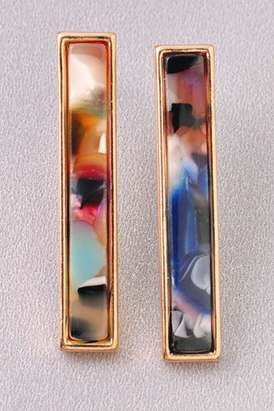 Multi-Color Rectangle Acrylic Earrings - steven wick