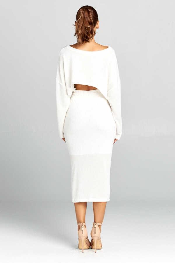 Kourtney Off White Knit Two Piece Set - steven wick