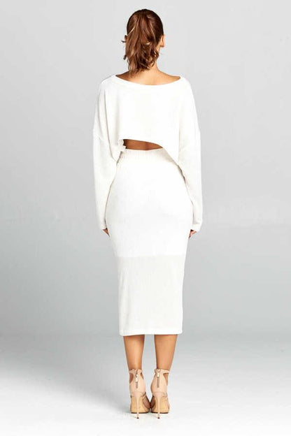Kourtney Off White Knit Two Piece Set - steven wick