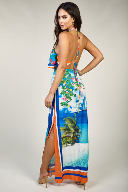 Nene Ocean Breeze Maxi Silky Island Dress - steven wick