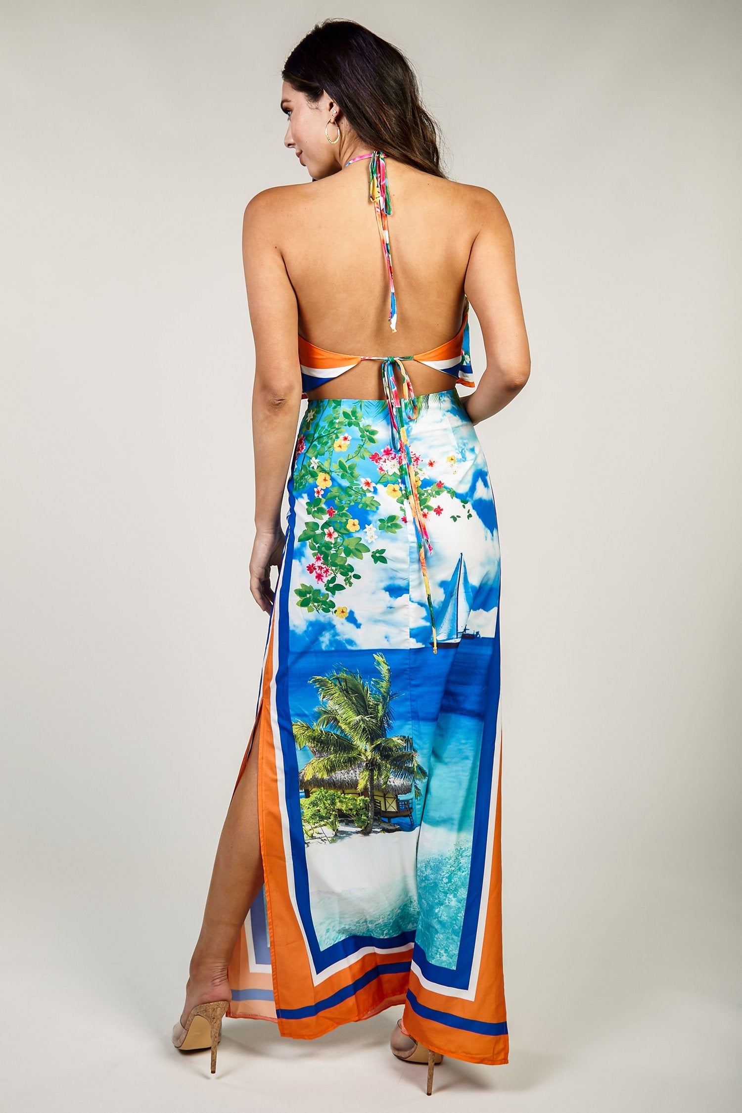 Nene Ocean Breeze Maxi Silky Island Dress - steven wick