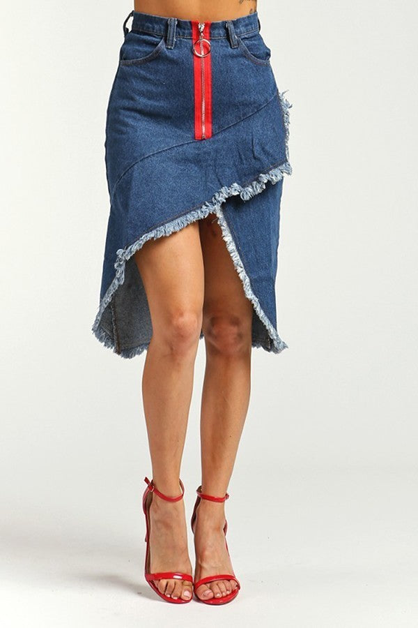 Ladies Asymmetrical Denim Skirt - steven wick