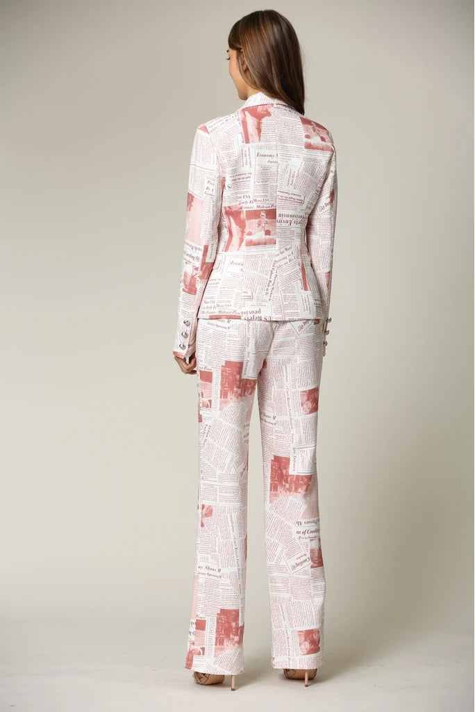 Mix &amp; Match Two Piece Scarlett Blush Dressy Pant Suit Set - steven wick