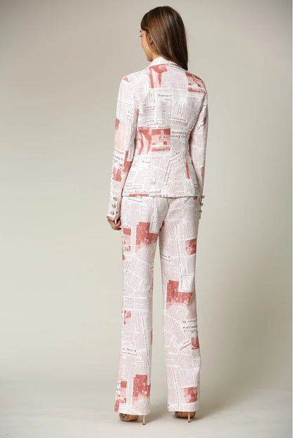 Mix &amp; Match Two Piece Scarlett Blush Dressy Pant Suit Set - steven wick