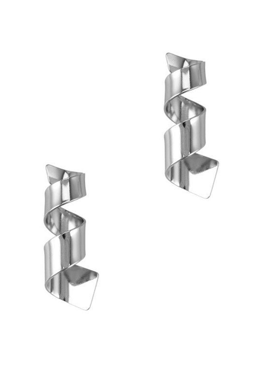 Twisted Flat Metal Earrings - steven wick