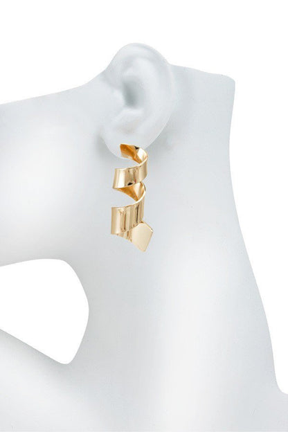 Twisted Flat Metal Earrings - steven wick