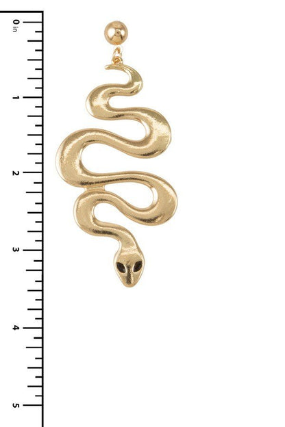 Vintage Women's Gold Snake Drop Earrings - steven wick