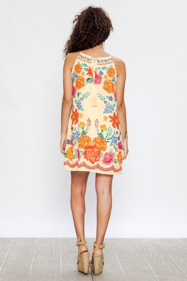 Kylie Ivory Shift Floral Print Dress - steven wick
