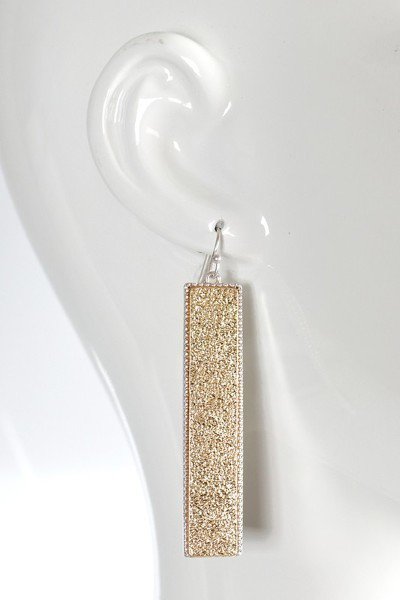 Gold Bar Dangle Hook Earrings - steven wick