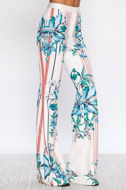 Blake Multi-Colored Floral Flare Print Pants - steven wick