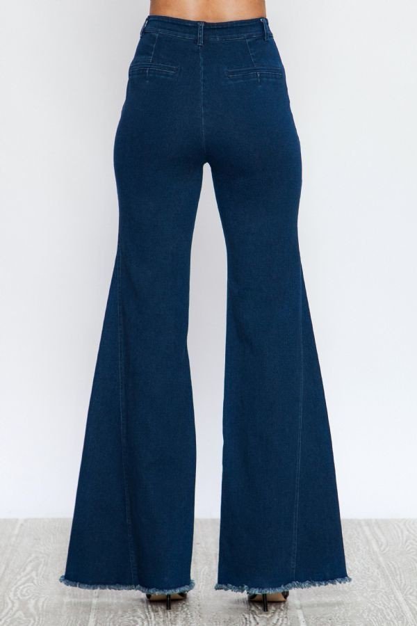 Women's High Waisted Flare Denim Pants - steven wick