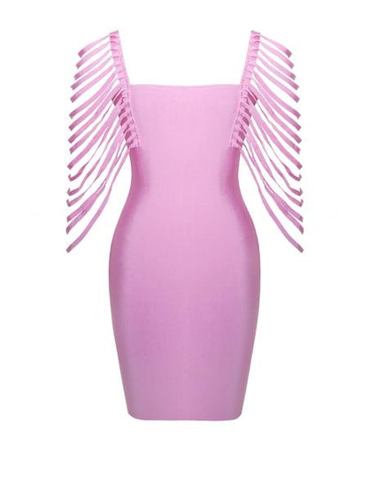 Blush Pink Megan Fringe Sleeveless Bandage Dress STEVEN WICK Blush Pink Megan Fringe Sleeveless Bandage Dress STEVEN WICK