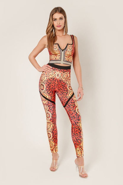 Red Leopard Print Bandage Pants - steven wick