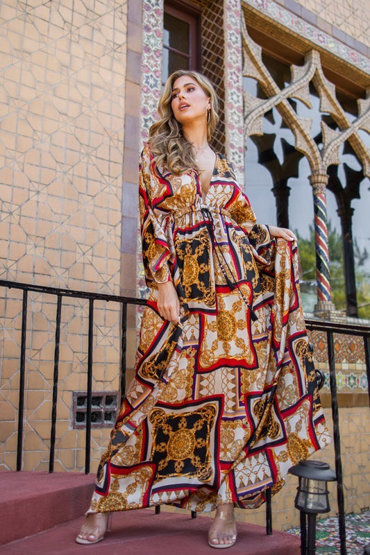 Katy Lux Multi-Color Print Maxi Dress - steven wick