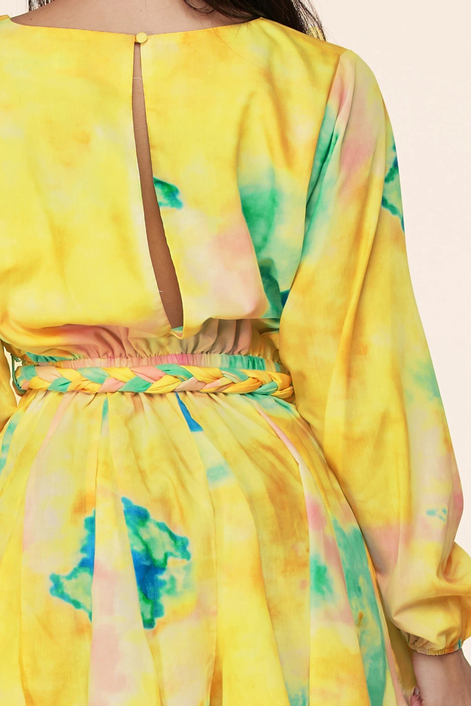 Long Sleeve Multi-Color Tie Dye Mini Dress - steven wick
