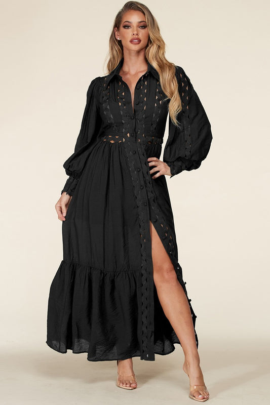 Black Whimsical Maxi Dress - steven wick