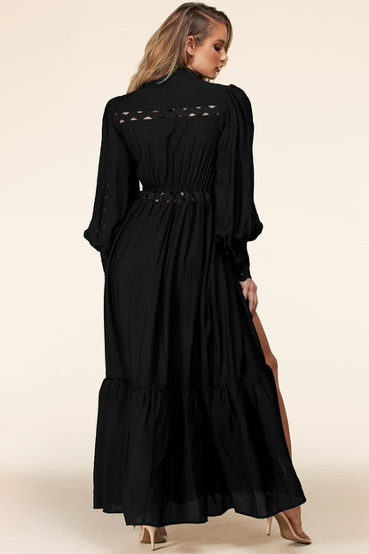 Black Whimsical Maxi Dress - steven wick