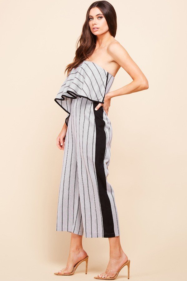 Jenner Off Shoulder Side Pleated Jumpsuit - steven wick