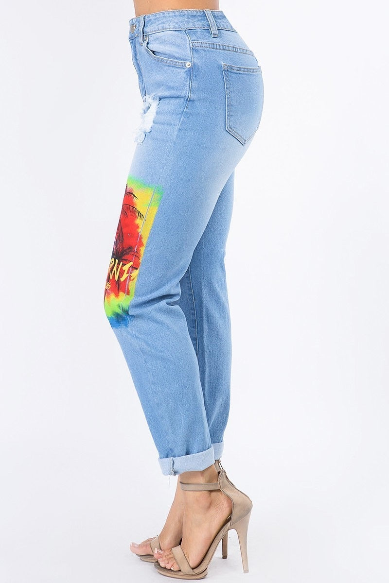 California Painting Slim Straight Jeans - steven wick