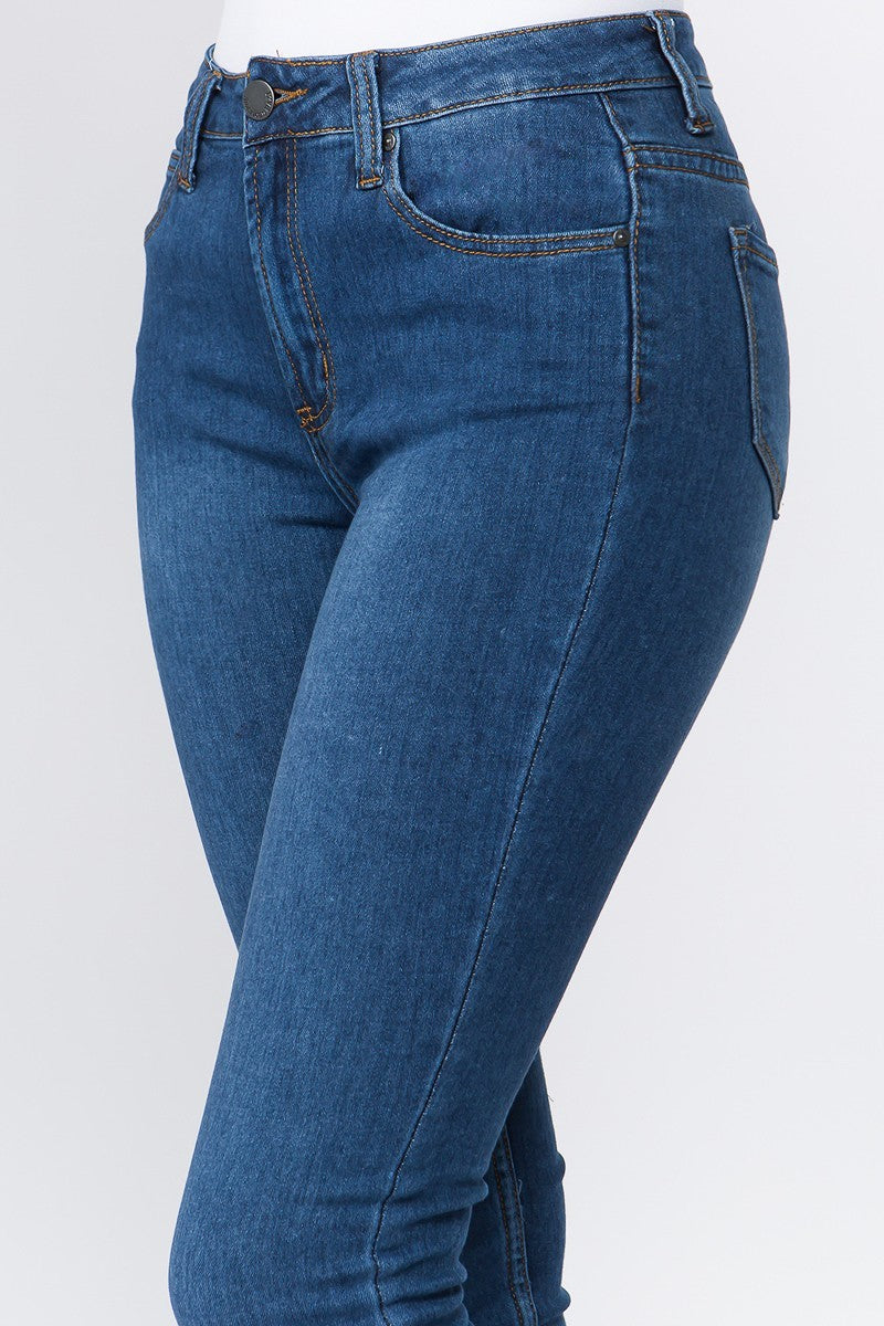 Low Rise Dark Blue Denim Skinny Jeans - steven wick