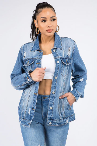 Savage Lion Print Denim Jacket - steven wick