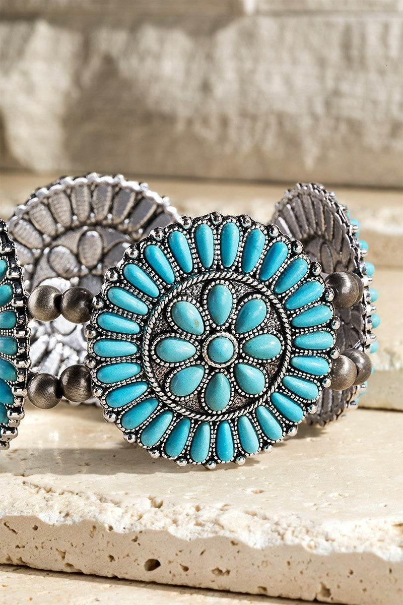 Turquoise Bead Stretch Bracelet - steven wick