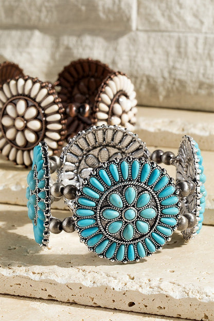 Turquoise Bead Stretch Bracelet - steven wick