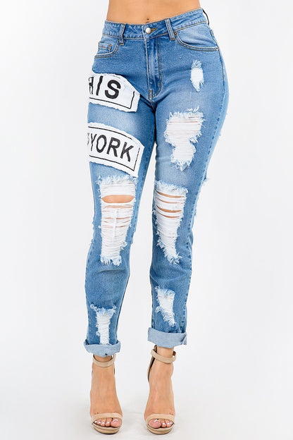 Fashion Tour Patch Skinny Jeans - steven wick